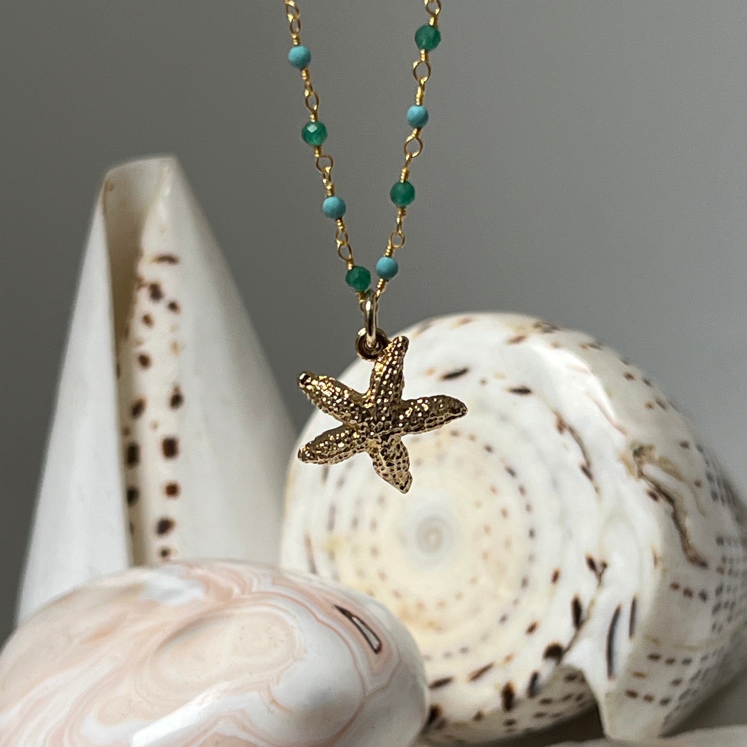 Starfish Charm on simple chain or Rosary chain